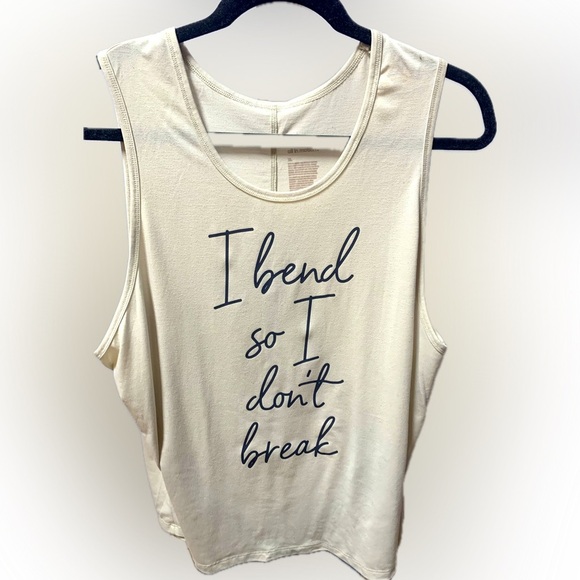 All In Motion Women’s athletic beige Tank Top “I bend so i don’t break“ size XL - Picture 1 of 5